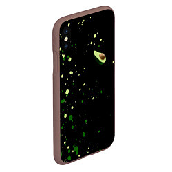 Чехол iPhone XS Max матовый Авокадо avocado брызги, цвет: 3D-коричневый — фото 2