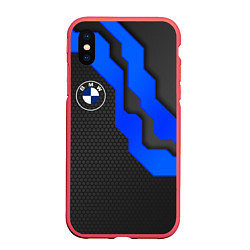 Чехол iPhone XS Max матовый BMW - ТЕХНО БРОНЯ, цвет: 3D-красный