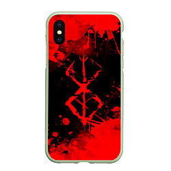 Чехол iPhone XS Max матовый КЛЕЙМО ЖЕРТВЫ - BERSERKБЕРСЕРК, цвет: 3D-салатовый