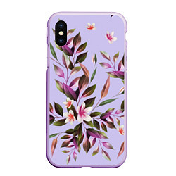 Чехол iPhone XS Max матовый Цветы Вересковый Сад, цвет: 3D-сиреневый