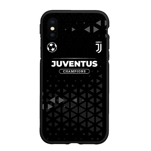 Чехол iPhone XS Max матовый Juventus Форма Champions / 3D-Черный – фото 1