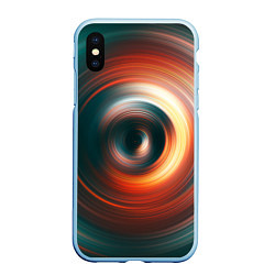 Чехол iPhone XS Max матовый Цветные круги - Black hole, цвет: 3D-голубой