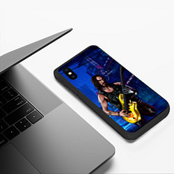 Чехол iPhone XS Max матовый Гитарист Johnny cyberpunk2077, цвет: 3D-черный — фото 2