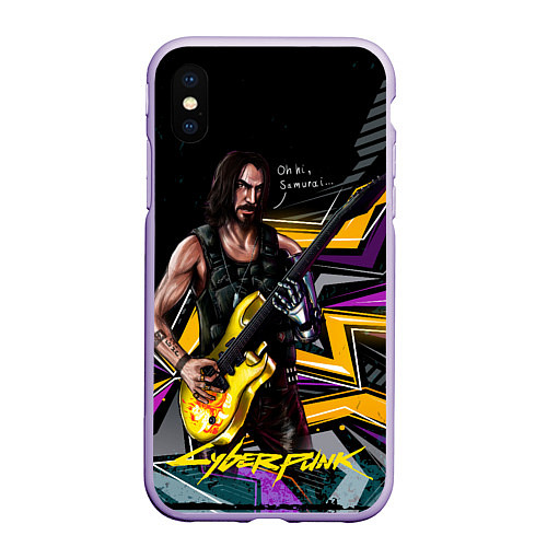 Чехол iPhone XS Max матовый Johnny Cyberpunk2077 / 3D-Светло-сиреневый – фото 1