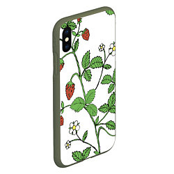 Чехол iPhone XS Max матовый Цветы Земляники Лесной, цвет: 3D-темно-зеленый — фото 2