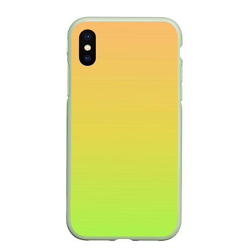 Чехол iPhone XS Max матовый GRADIEND YELLOW-GREEN / 3D-Салатовый – фото 1