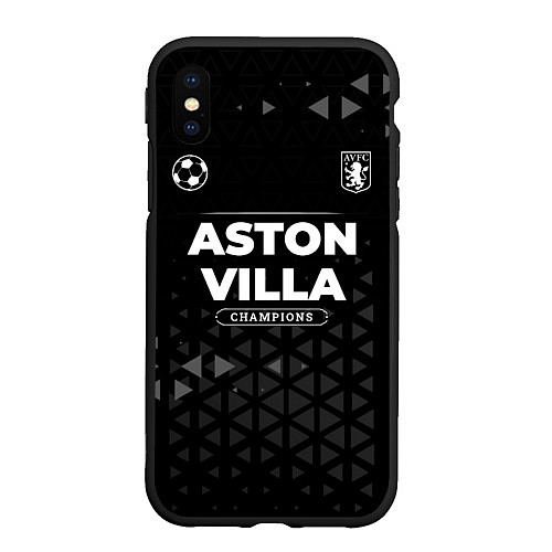 Чехол iPhone XS Max матовый Aston Villa Форма Champions / 3D-Черный – фото 1