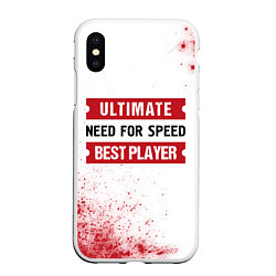 Чехол iPhone XS Max матовый Need for Speed таблички Ultimate и Best Player, цвет: 3D-белый