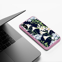 Чехол iPhone XS Max матовый Цветы Белые Лилии В Саду, цвет: 3D-розовый — фото 2