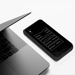 Чехол iPhone XS Max матовый Имя Женя по-вертикали с темным фоном, цвет: 3D-черный — фото 2
