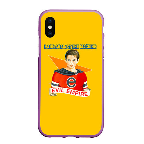 Чехол iPhone XS Max матовый Evil Empire - Rage Against the Machine / 3D-Фиолетовый – фото 1