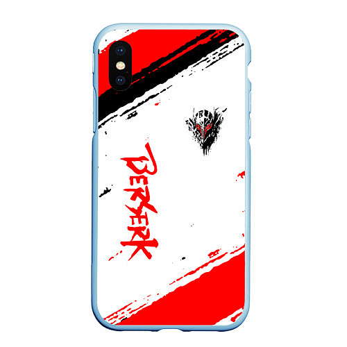 Чехол iPhone XS Max матовый Berserk ЧЁРНАЯ МАСКА / 3D-Голубой – фото 1