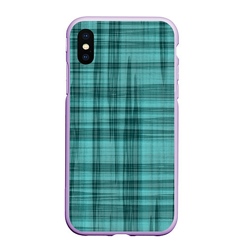 Чехол iPhone XS Max матовый Клетчатый узор цвета морской волны checkered patte / 3D-Сиреневый – фото 1