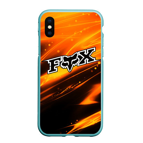 Чехол iPhone XS Max матовый FOX RACING - ФОКС СИЯНИЕ / 3D-Мятный – фото 1