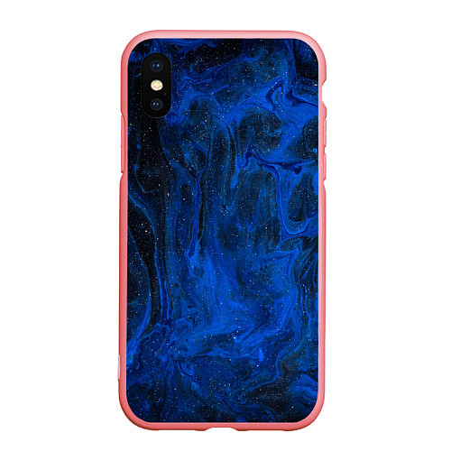 Чехол iPhone XS Max матовый Синий абстрактный дым / 3D-Баблгам – фото 1