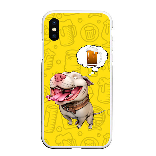 Чехол iPhone XS Max матовый BeerBull / 3D-Белый – фото 1