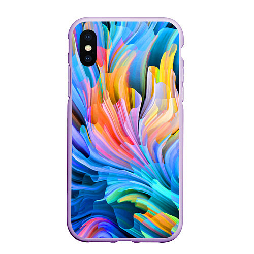 Чехол iPhone XS Max матовый Красочный абстрактный паттерн Лето Colorful Abstra / 3D-Сиреневый – фото 1