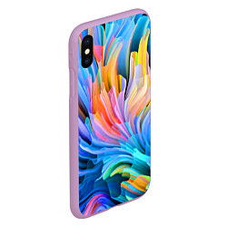 Чехол iPhone XS Max матовый Красочный абстрактный паттерн Лето Colorful Abstra, цвет: 3D-сиреневый — фото 2