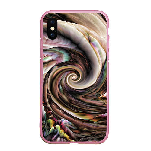 Чехол iPhone XS Max матовый Картина-абстракция Ураган / 3D-Розовый – фото 1