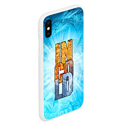 Чехол iPhone XS Max матовый IN COLD logo with blue ice, цвет: 3D-белый — фото 2