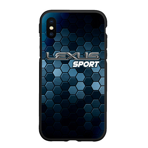 Чехол iPhone XS Max матовый ЛЕКСУС Sport Соты / 3D-Черный – фото 1