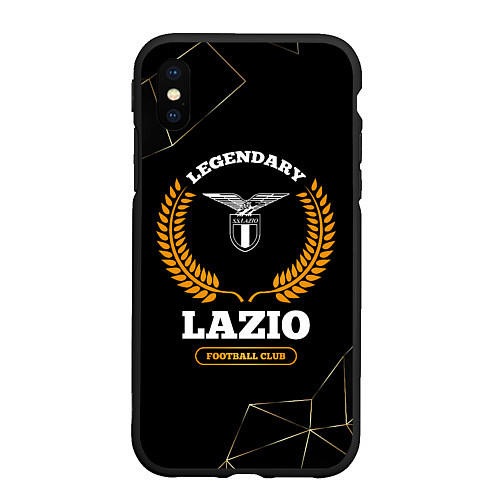 Чехол iPhone XS Max матовый Лого Lazio и надпись Legendary Football Club на те / 3D-Черный – фото 1