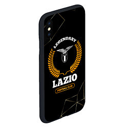 Чехол iPhone XS Max матовый Лого Lazio и надпись Legendary Football Club на те, цвет: 3D-черный — фото 2