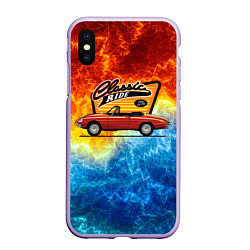 Чехол iPhone XS Max матовый Classic ride, цвет: 3D-светло-сиреневый