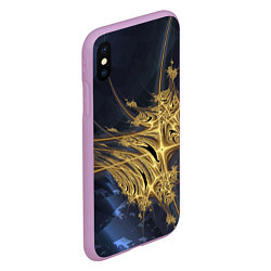 Чехол iPhone XS Max матовый Фрактальная футуристическая композиция Абстракция, цвет: 3D-сиреневый — фото 2