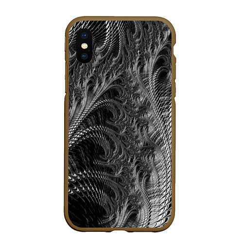 Чехол iPhone XS Max матовый Абстрактный фрактальный паттерн Abstract Fractal p / 3D-Коричневый – фото 1