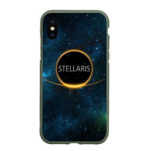 Чехол iPhone XS Max матовый Stellaris- For us all / 3D-Темно-зеленый – фото 1