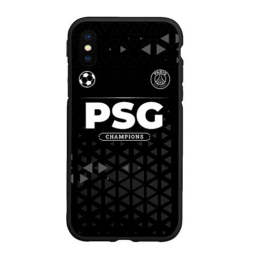 Чехол iPhone XS Max матовый PSG Champions Uniform / 3D-Черный – фото 1