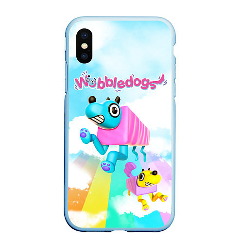 Чехол iPhone XS Max матовый Wobbledogs / 3D-Голубой – фото 1