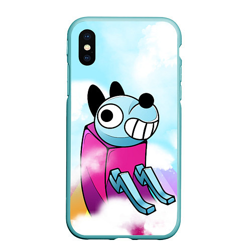 Чехол iPhone XS Max матовый Mutating dog / 3D-Мятный – фото 1