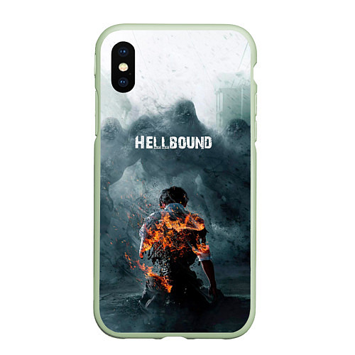 Чехол iPhone XS Max матовый Зов ада - hellbound / 3D-Салатовый – фото 1