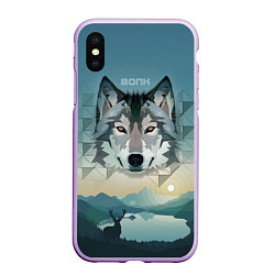Чехол iPhone XS Max матовый Серый волк - голова