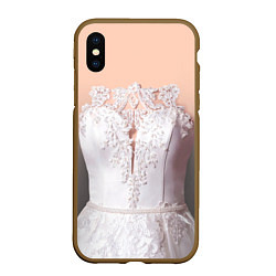Чехол iPhone XS Max матовый Свадебный корсер, цвет: 3D-коричневый