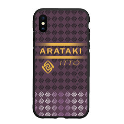 Чехол iPhone XS Max матовый Аратаки Итто Arataki Itto Elements Genshin Impact, цвет: 3D-черный