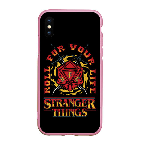 Чехол iPhone XS Max матовый HFC STRANGER THINGS / 3D-Розовый – фото 1