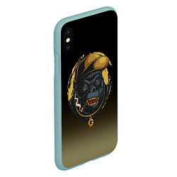 Чехол iPhone XS Max матовый Hip-hop Gorilla, цвет: 3D-мятный — фото 2