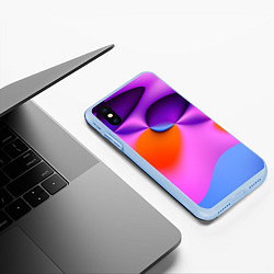 Чехол iPhone XS Max матовый Абстрактная красочная композиция Лето Abstract col, цвет: 3D-голубой — фото 2