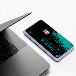 Чехол iPhone XS Max матовый Ливерпуль краска, цвет: 3D-светло-сиреневый — фото 2