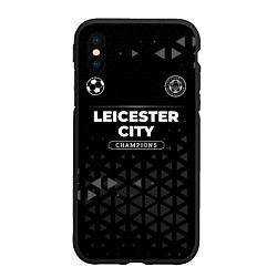 Чехол iPhone XS Max матовый Leicester City Champions Uniform, цвет: 3D-черный