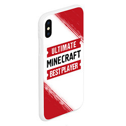 Чехол iPhone XS Max матовый Minecraft: таблички Best Player и Ultimate, цвет: 3D-белый — фото 2