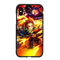 Чехол iPhone XS Max матовый Клинок, рассекающий демонов Demon Slayer, цвет: 3D-черный