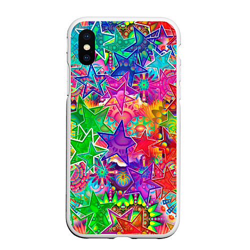 Чехол iPhone XS Max матовый COLOR STARFALL / 3D-Белый – фото 1