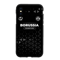 Чехол iPhone XS Max матовый Borussia Champions Uniform, цвет: 3D-черный