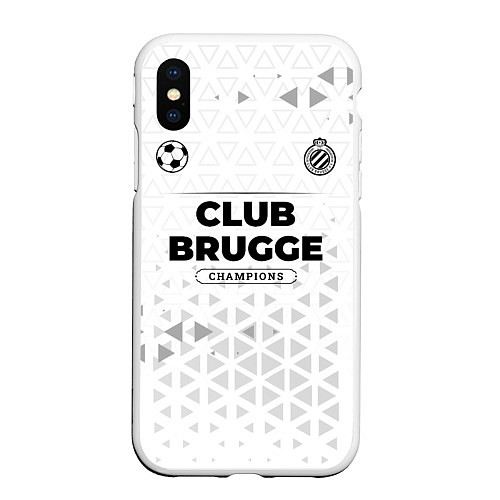 Чехол iPhone XS Max матовый Club Brugge Champions Униформа / 3D-Белый – фото 1