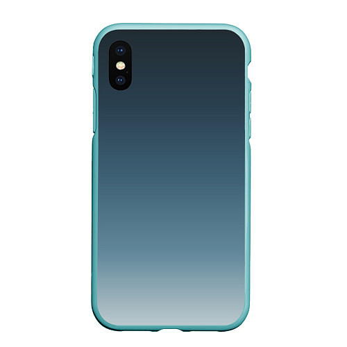 Чехол iPhone XS Max матовый GRADIENT shades of blue / 3D-Мятный – фото 1