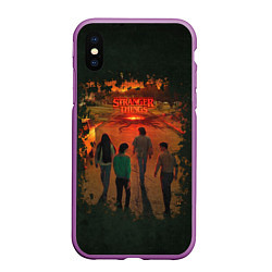 Чехол iPhone XS Max матовый Очень странные дела 4 сезон, цвет: 3D-фиолетовый